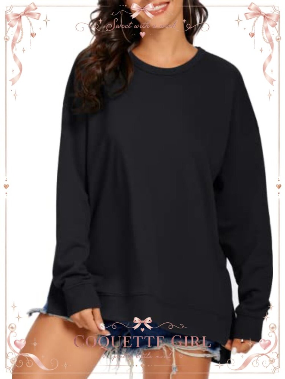 Women's Oversized Batwing Sweatshirt Long Sleeve High Low Split Hem Pullover